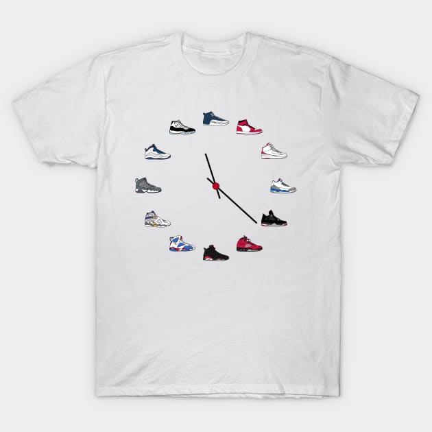 Jordan Sneaker Clock T-Shirt by WalkDesigns